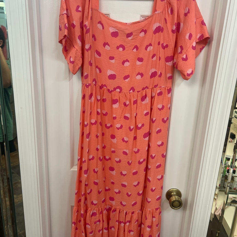 Michele Coral and Pink Patterned Dress